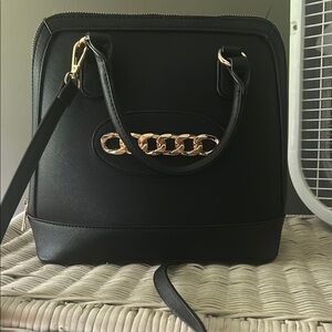 Sophisticated Black and Gold Chain Shoulder Bag by Like Dreams
